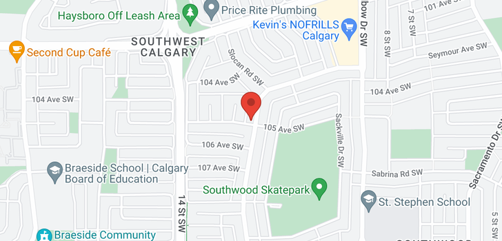 map of 1302 105 Avenue SW